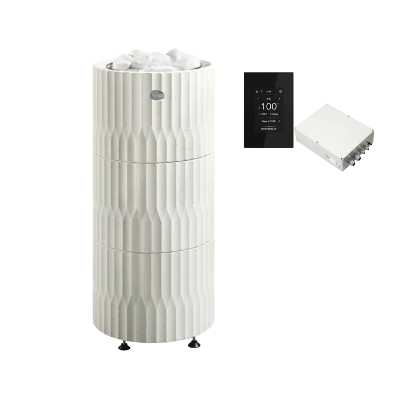 Soba sauna TULIKIVI RIITE, alba, cu panou de comanda