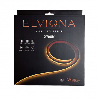 Bandă LED COB pentru saună Elviona, 2700 K, 5 m