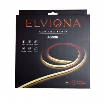 Bandă LED COB Elviona pentru saună, 4000 K, 5 m
