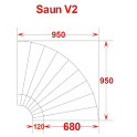 Scaun pentru sauna cu aburi V-2 - 4
