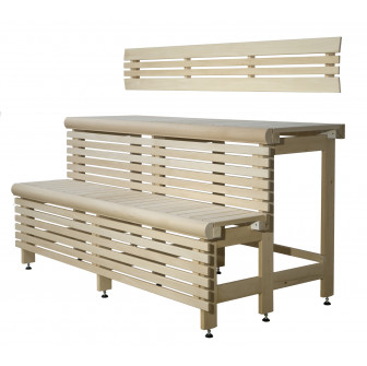 Complex banc de sauna standard, lemn de tei, lungime 2619mm