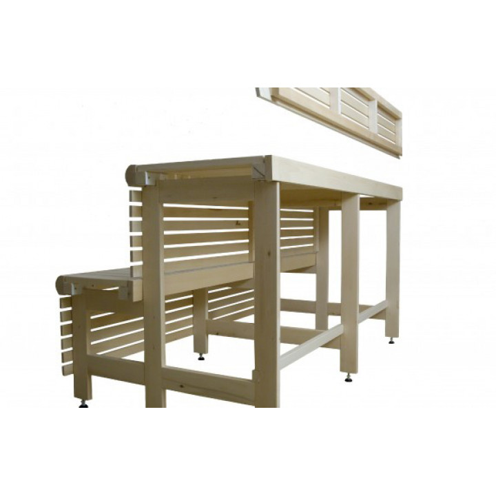 Complex banc de sauna standard, lemn Aspen, lungime 2037mm