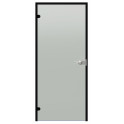 Ușă de sticlă cu încuietoare Harvia Black Line, satinată, 7x21, ramă din aluminiu negru - 0