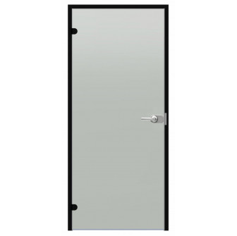 Ușă de sticlă cu încuietoare Harvia Black Line, satinată, 7x21, ramă din aluminiu negru