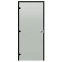 Ușă de sticlă cu încuietoare Harvia Black Line, satinată, 9x21, ramă din aluminiu negru - 0