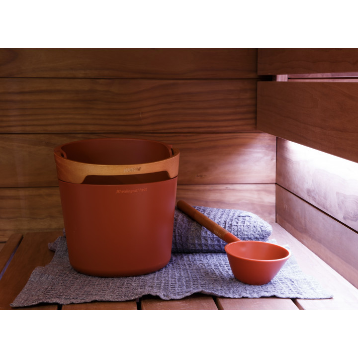 HARVIA Set găleată și oală saună Helmi, Terracotta