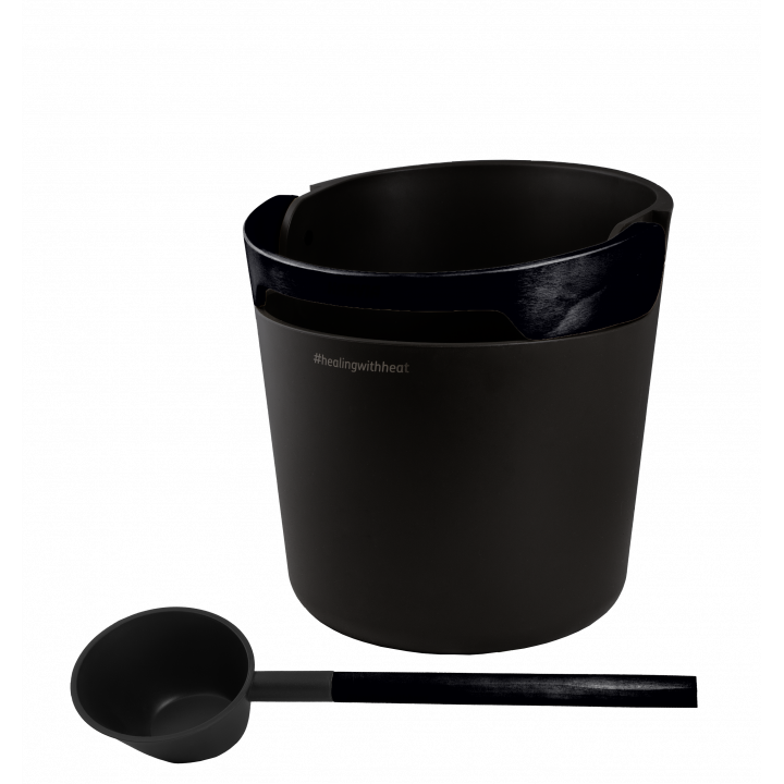Set găleată și polonic de saună HARVIA Helmi, negru