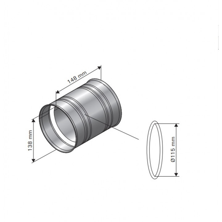Adaptor pentru coș de fum HARVIA, WZ011115