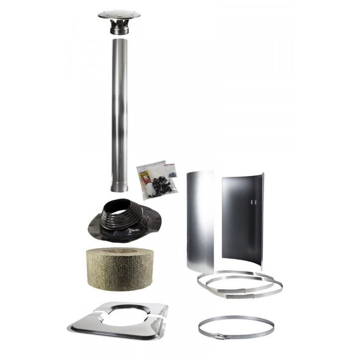 Kit accesorii coș de fum din oțel Harvia WHP-ASM pentru acoperiș înclinat, negru