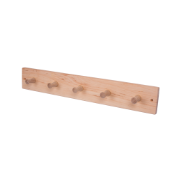 Cuier din lemn de arin cu 5 cârlige 