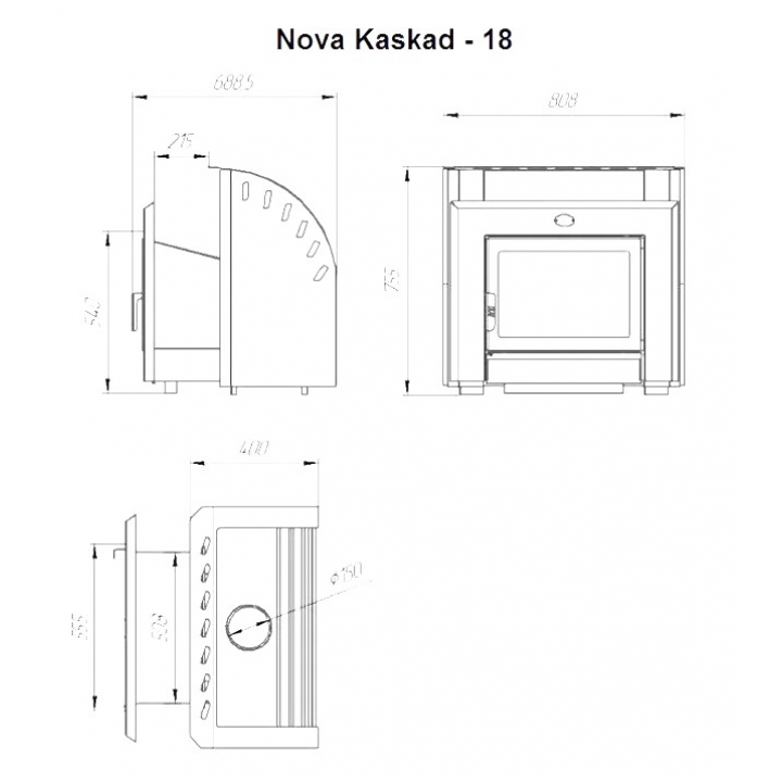 Încălzitor de saună pe lemne - NOVA KASKAD 18