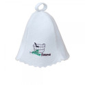 Palarie de sauna - SAUNA cu cada alba si cupa - 0