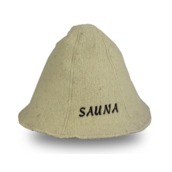 Palarie sauna - SAUNA, alba, lana 