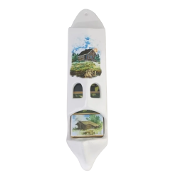 Suport cutie de chibrituri din ceramica cu 5 cutii de chibrituri 