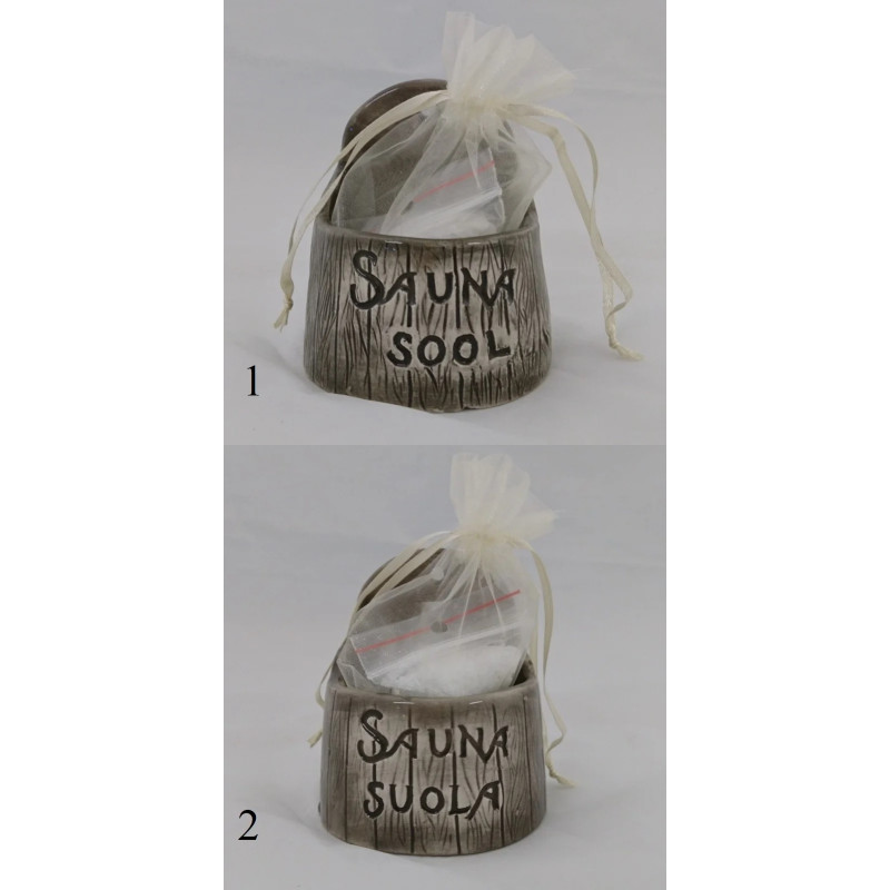 Recipient de sare din ceramică pentru saună - întuneric 120