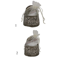 Recipient ceramic pentru sare de saună - închis la culoare 120 ml 