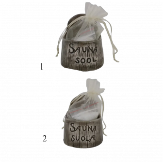Recipient ceramic pentru sare de saună - închis la culoare 120 ml