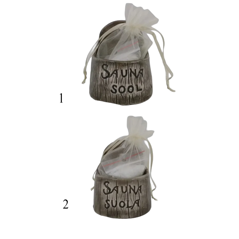 Recipient ceramic pentru sare de saună - închis la culoare 120 ml