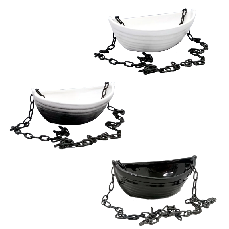 Recipient ceramic pentru parfumuri - barca cu lant