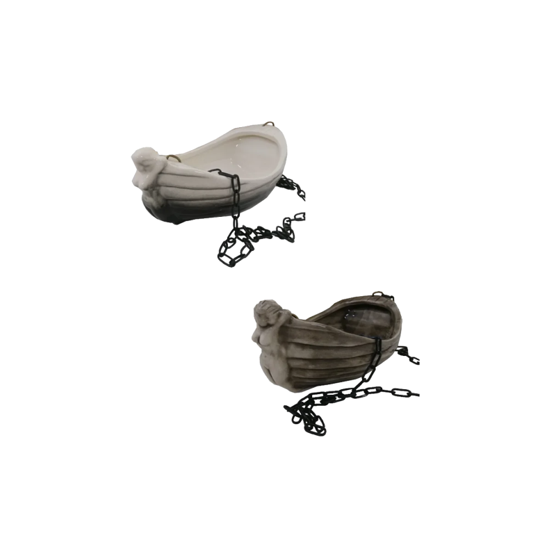 Recipient ceramic pentru parfumuri - barcă cu fată