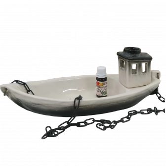 Recipient ceramic pentru arome - barcă cu aromă