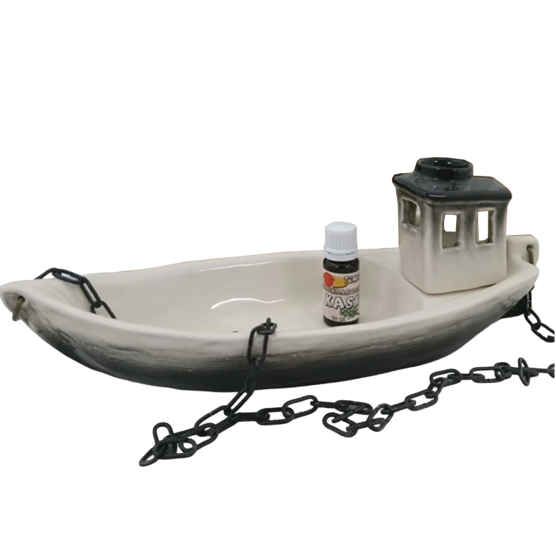 Recipient ceramic pentru arome - barcă cu aromă