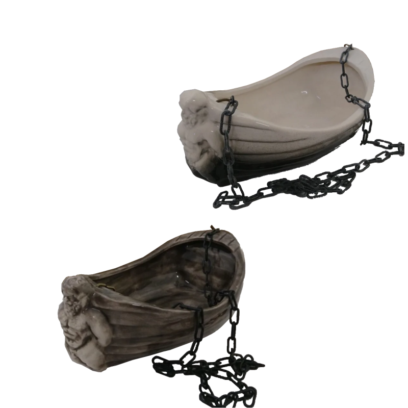 Recipient ceramic pentru parfumuri - barca cu Poseidon