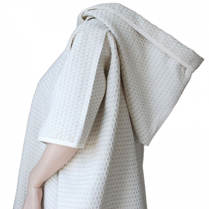 Prosop poncho din in cu glugă