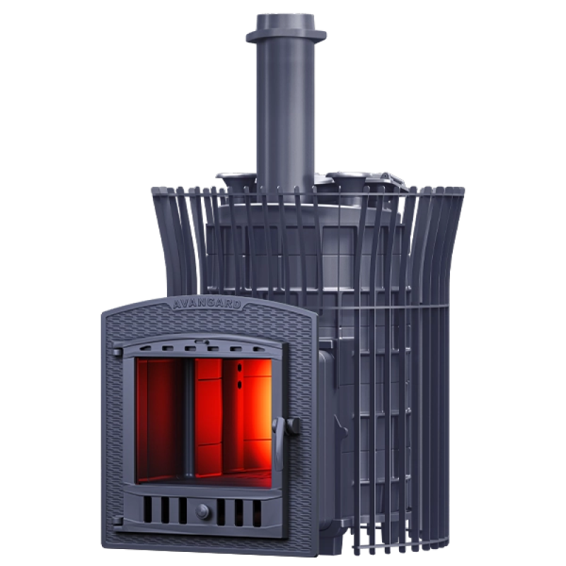 Sobă de saună pe lemne GEFEST - Avangard ZK Uragan 25 (P2) în grilă tip lalea