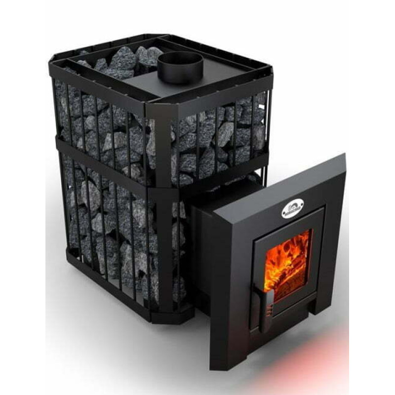 Incalzitor de sauna pe lemne - NOVA KLASSIK 18 cu retea, usi din sticla