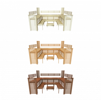 Bancă modulară pentru saună PROFESSIONAL, 3200x2090mm