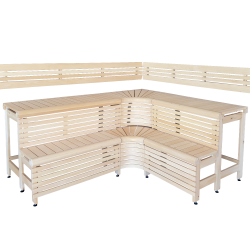 Bănci modulare pentru saună cu design „Colț de soare” 1823 × 2146 mm 