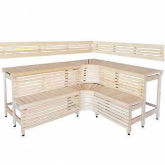 Bănci modulare pentru saună cu design „Colț de soare” 2114 × 2406 mm