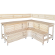 Bănci modulare pentru saună cu design „Colț de soare” 1823 × 2146 mm