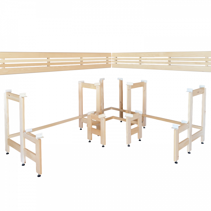 Bănci modulare pentru saună cu design „Colț de soare” 1823 × 2146 mm