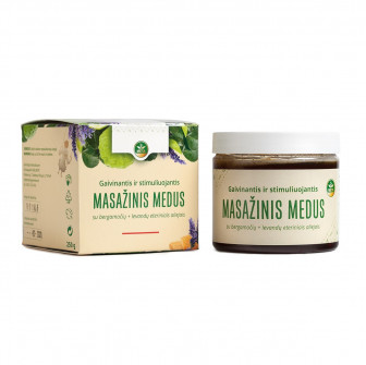 Amestec de masaj cu miere și uleiuri esențiale de bergamotă, lavandă și rozmarin, 250 g