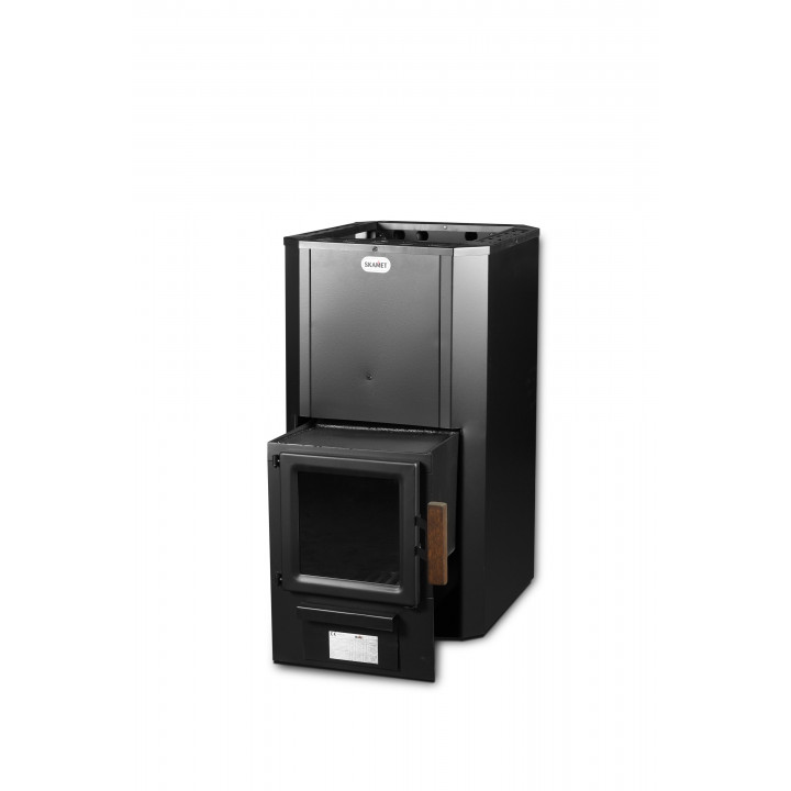 Sobă de saună pe lemne - SKAMET P-220 BP, cu uși de sticlă, dreapta