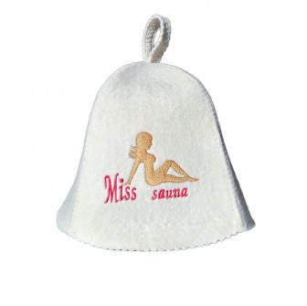 Pălărie de saună - Miss Sauna, albă