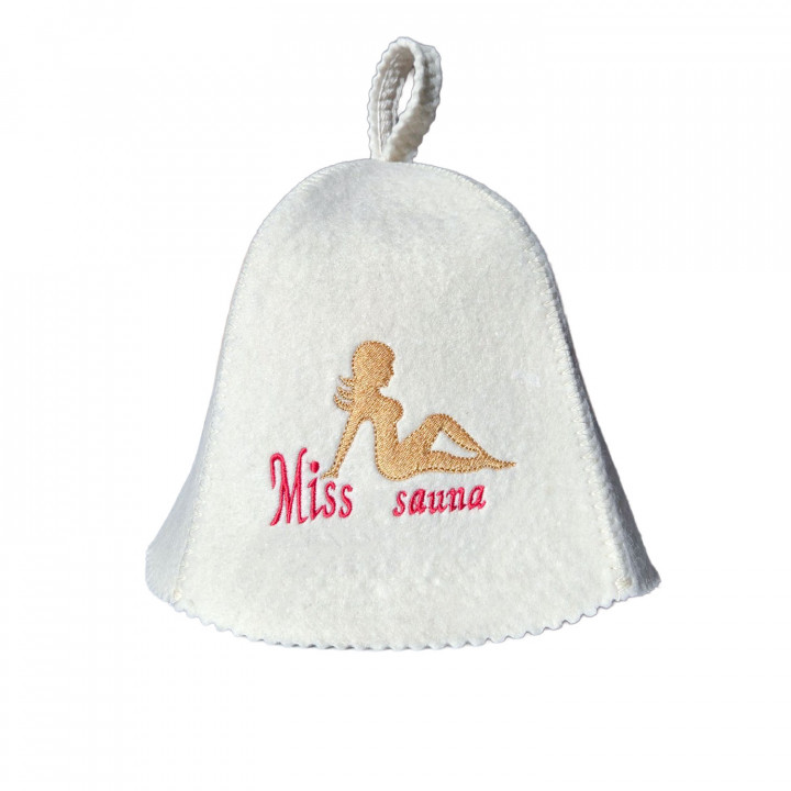 Pălărie de saună - Miss Sauna, albă