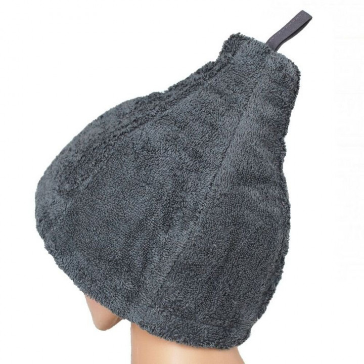 Set cadou într-o cutie cadou pentru EL. Căciulă și șorț de saună pentru bărbați - GRI L - XL