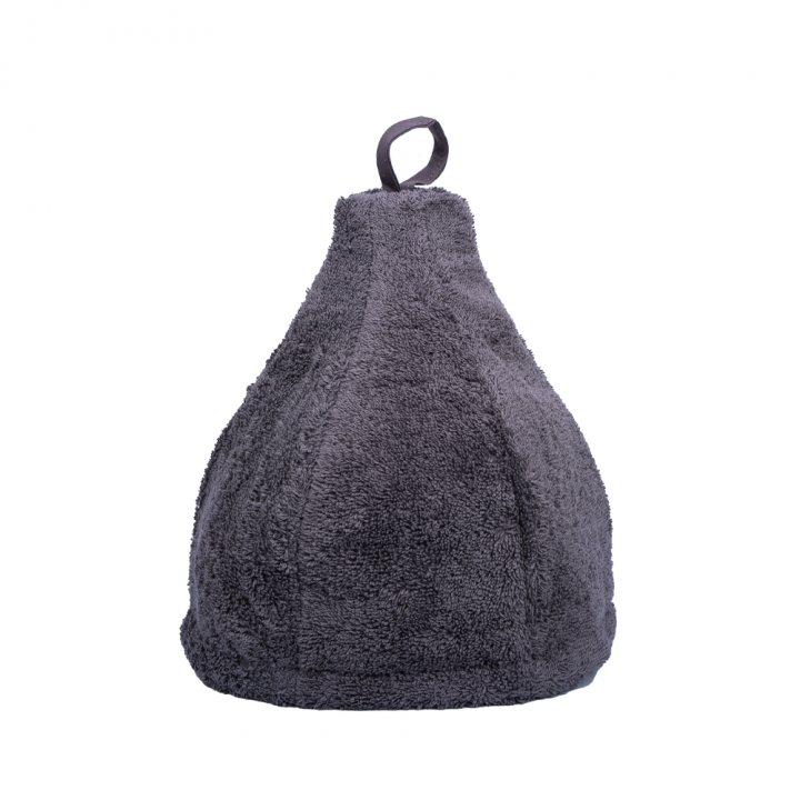 Set cadou într-o cutie cadou pentru EL. Căciulă și șorț de saună pentru bărbați - GRI L - XL