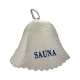 Pălărie de saună - SAUNA, cu litere albastre