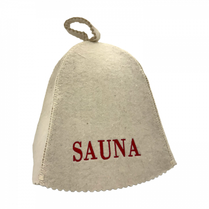 Pălărie de saună - Saună, cu litere roșii
