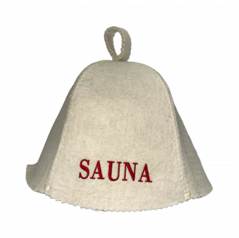 Pălărie de saună - Saună, cu litere roșii