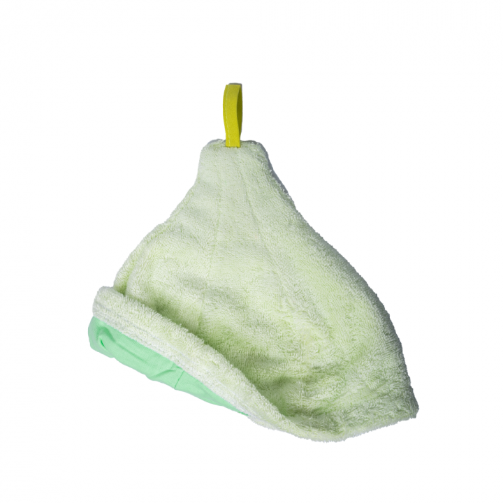 Set cadou într-o cutie cadou pentru EA. Căciulă și șorț de saună pentru femei VERDE DESCHIS