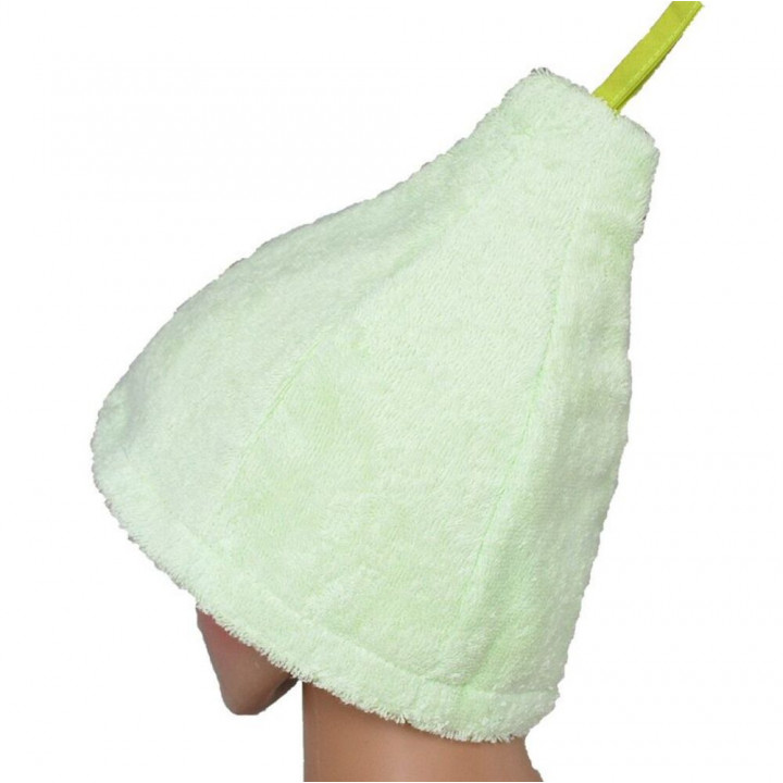 Set cadou într-o cutie cadou pentru EA. Căciulă și șorț de saună pentru femei VERDE DESCHIS
