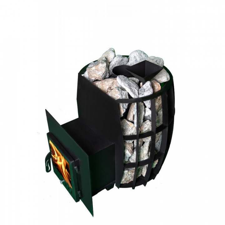Soba sauna pe lemne - TEPLODAR BARREL 16 cu usa din sticla