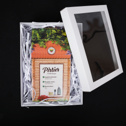 SET SAUNA intr-o cutie cadou. Ulei esențial de eucalipt, miere de masaj și ulei esențial de mentă 