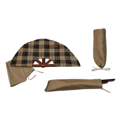 Ventilator de saună, material în carouri închise la culoare 