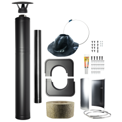 Set de coș de fum izolat din oțel - HARVIA, negru 